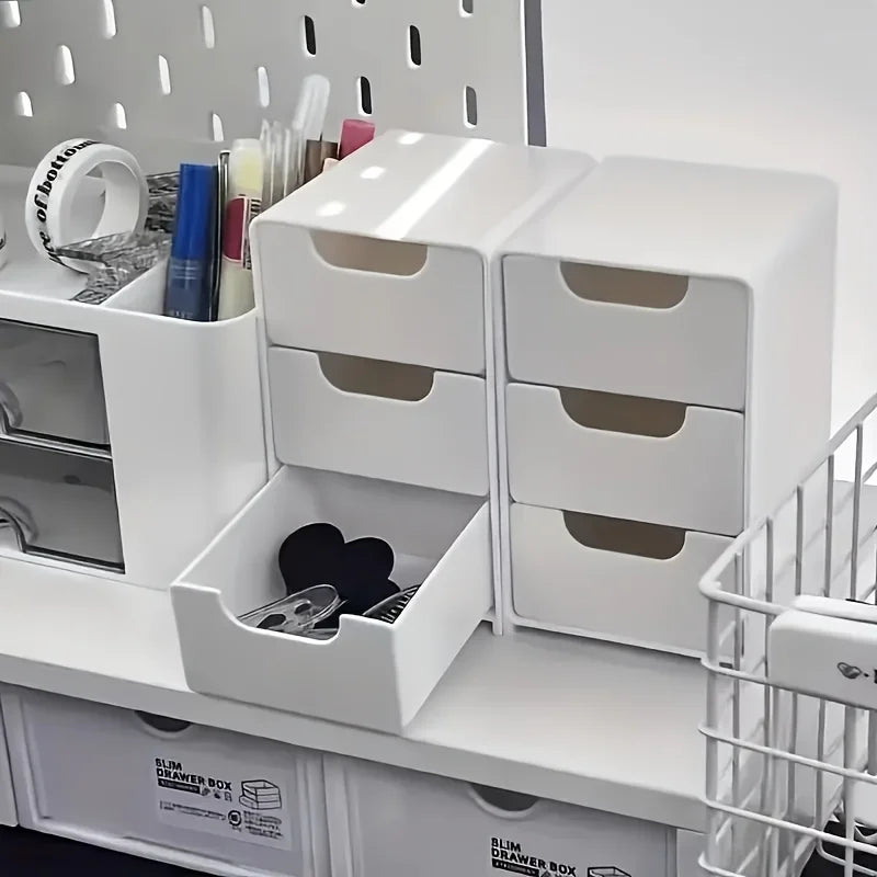 Organiseur de Bureau Empilable — Rangement Élégant à Tiroirs pour Maison & Bureau
