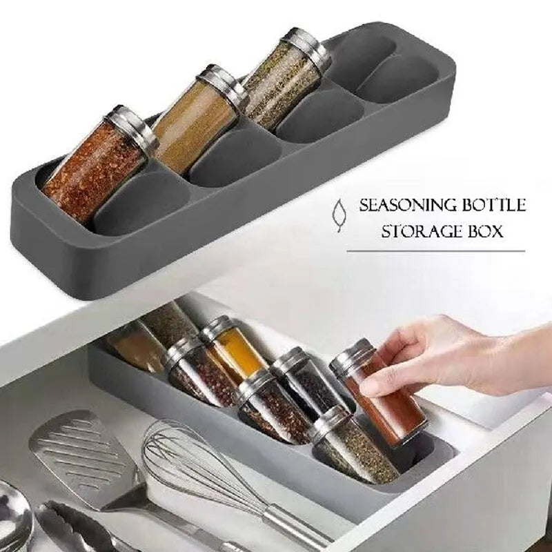 Organiseur de Tiroir Cuisine — Rangement Couverts, Couteaux & Épices avec Trous d'Évacuation